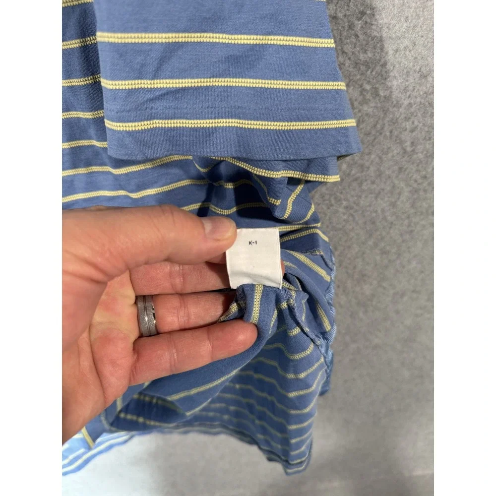 Polo Golf Ralph Lauren Polo Shirt‎ Mens Large Blue Yellow Stripe Classic Casual